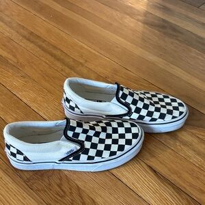 Vans Kids Black and White Checkered Slip-On Sneakers